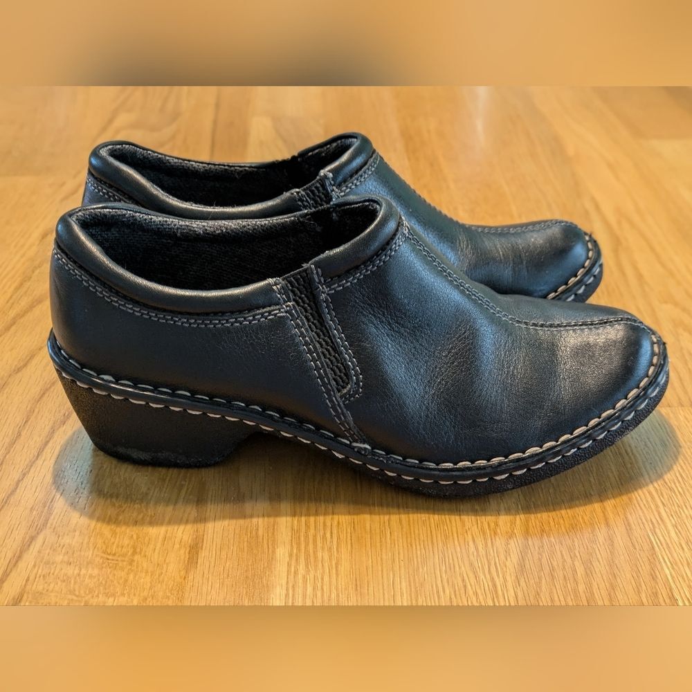 Eastland Amore Black Leather Clog Slip on Shoes Womens Size 7.5M Work Casual - Picture 5 of 8